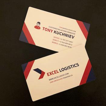 Business cards for Excel Logistics