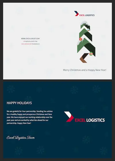 Excel Logistics Christmas postcard